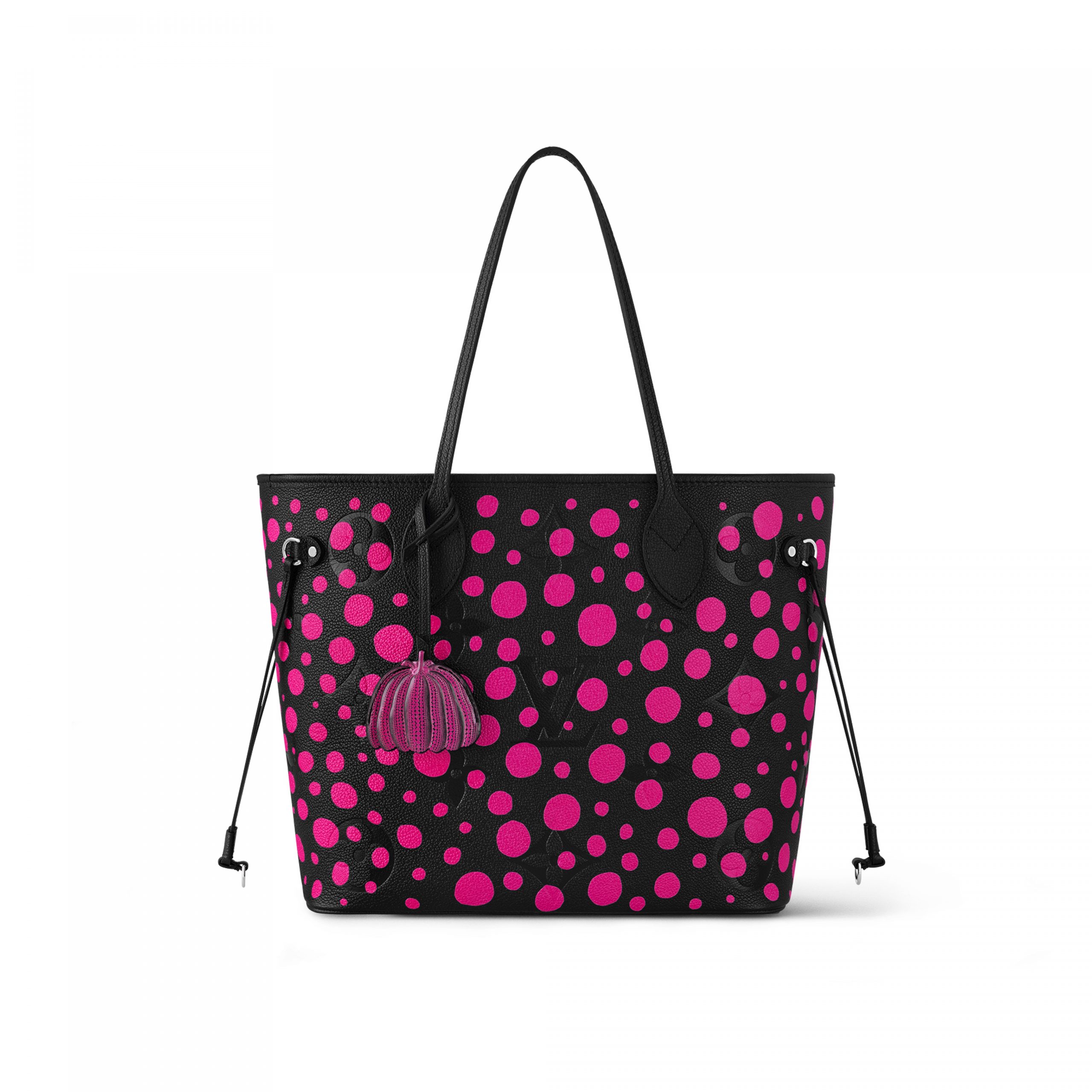 Lvlenka Louis Vuitton LV x YK Neverfull MM M46419 Noir Fuchsia