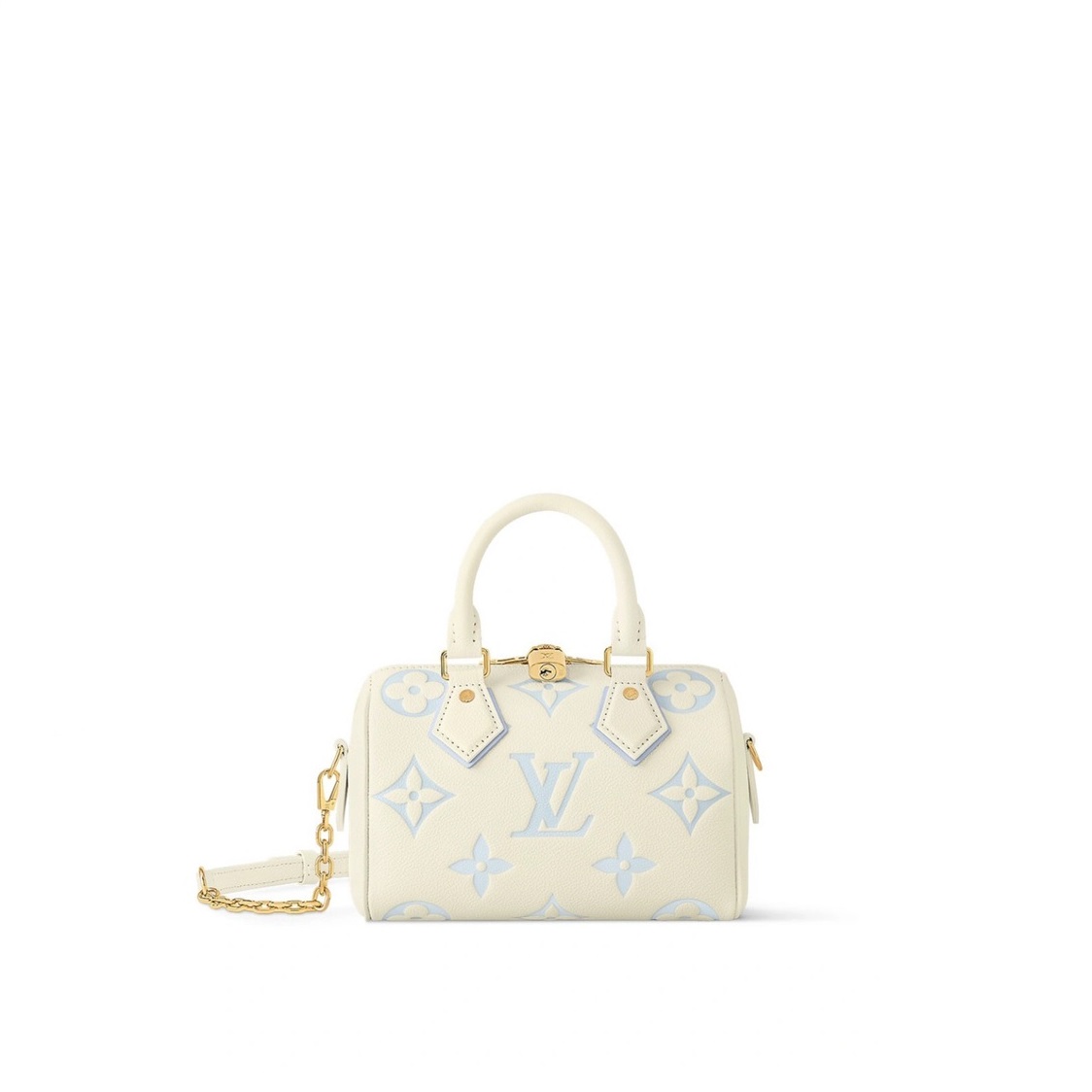 Lvlenka Louis Vuitton M46883 Speedy Bandoulière 20 Bicolor Monogram Empreinte Leather Blue