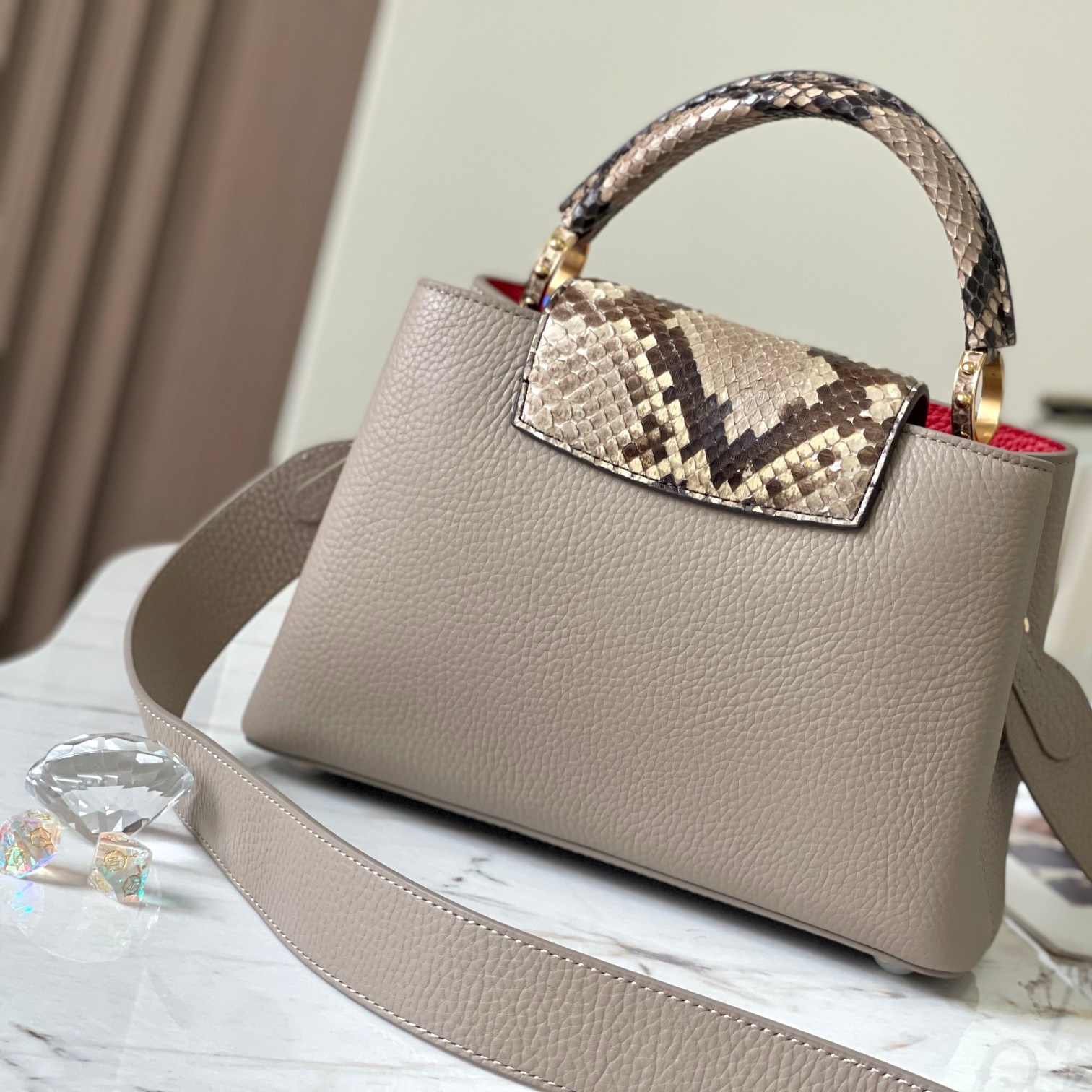 Lvlenka Louis Vuitton N82068 Capucines BB Steeple Gray