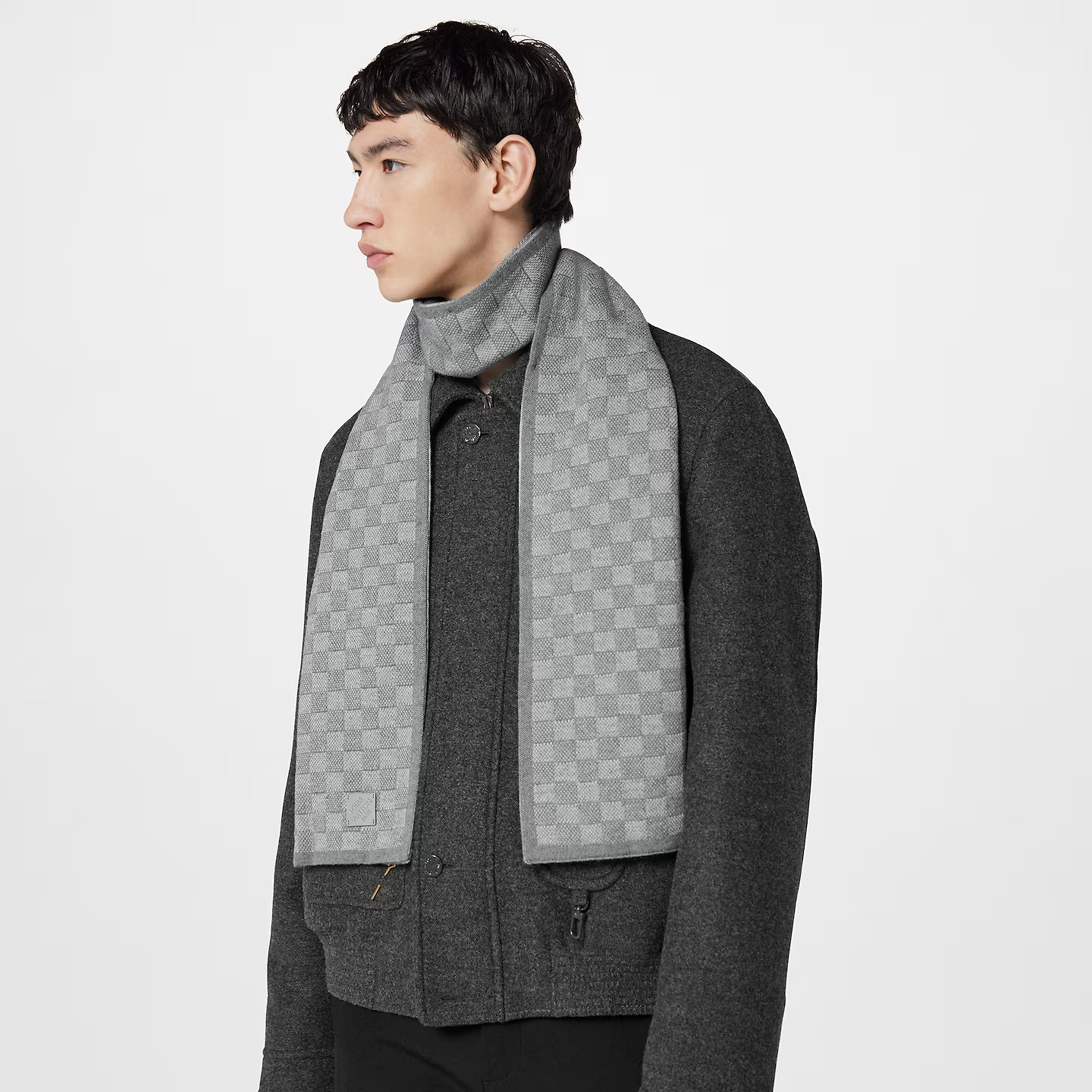 Lvlenka Louis Vuitton Light Grey M77989 Néo Petit Damier Scarf