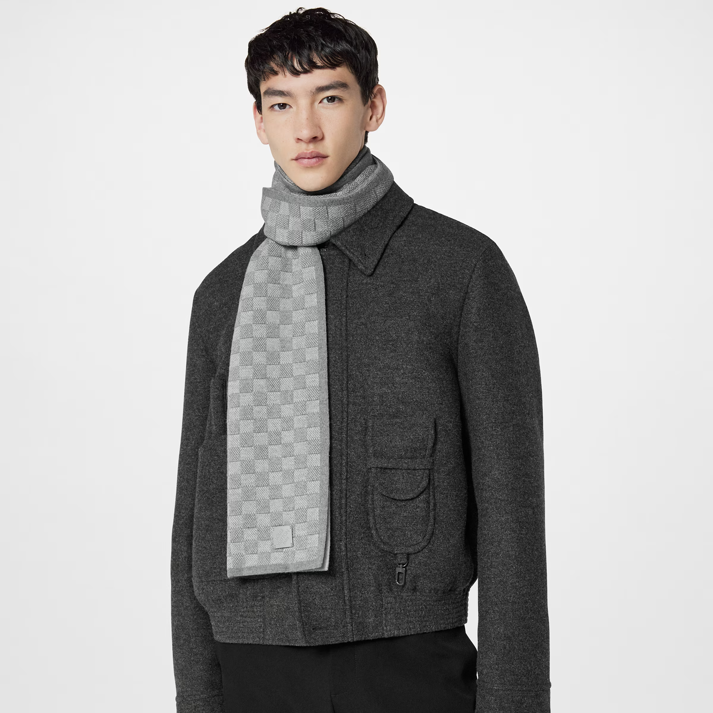 Lvlenka Louis Vuitton Light Grey M77989 Néo Petit Damier Scarf