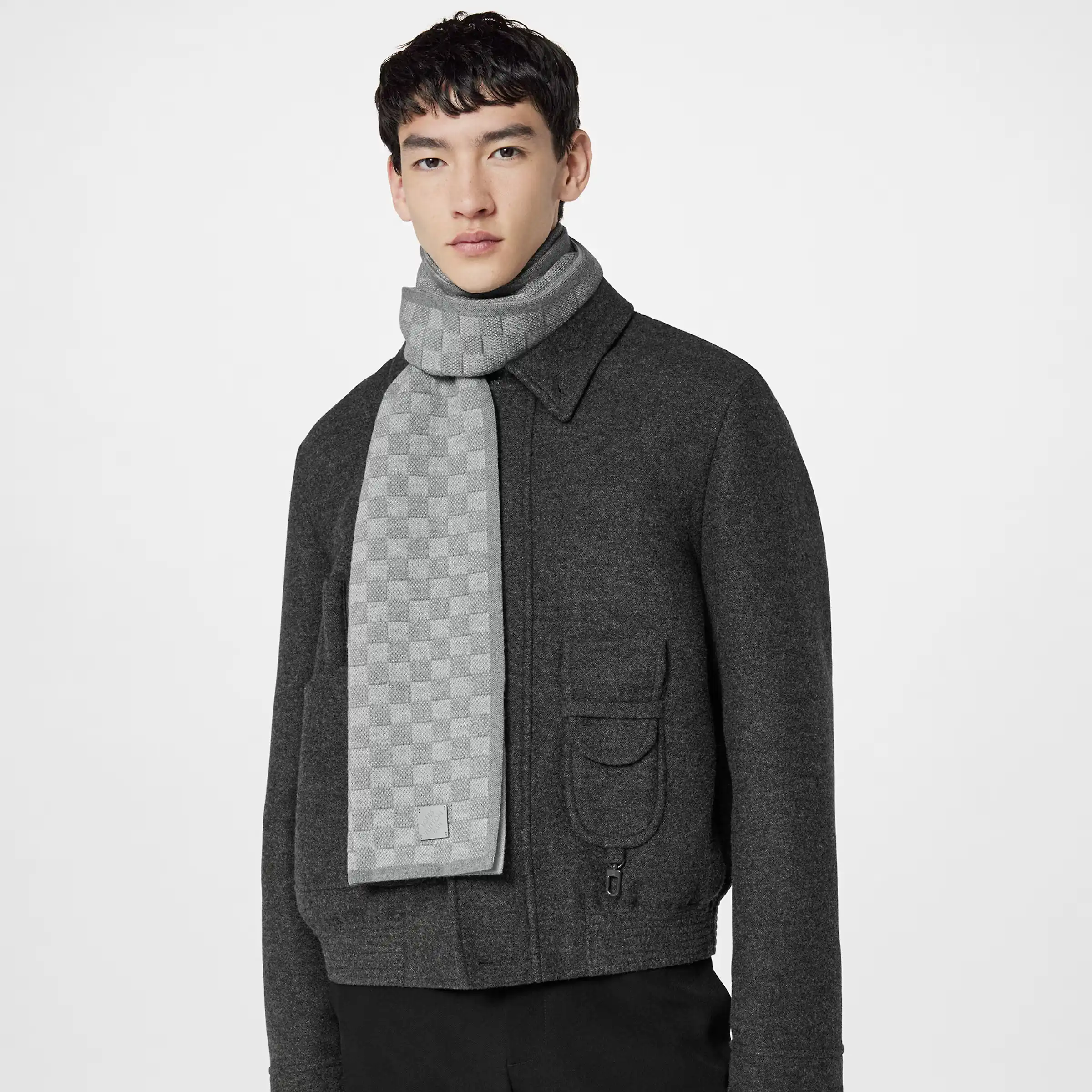 Cheap Louis Vuitton Light Grey M77989 Néo Petit Damier Scarf