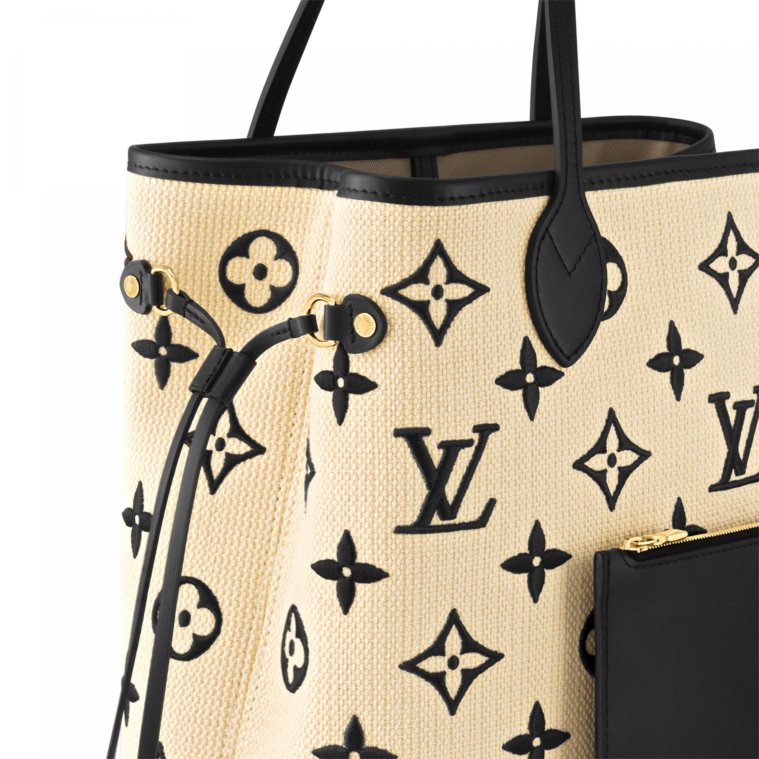 Lvlenka Louis Vuitton M22838 Neverfull MM Lotus cotton Black Beige