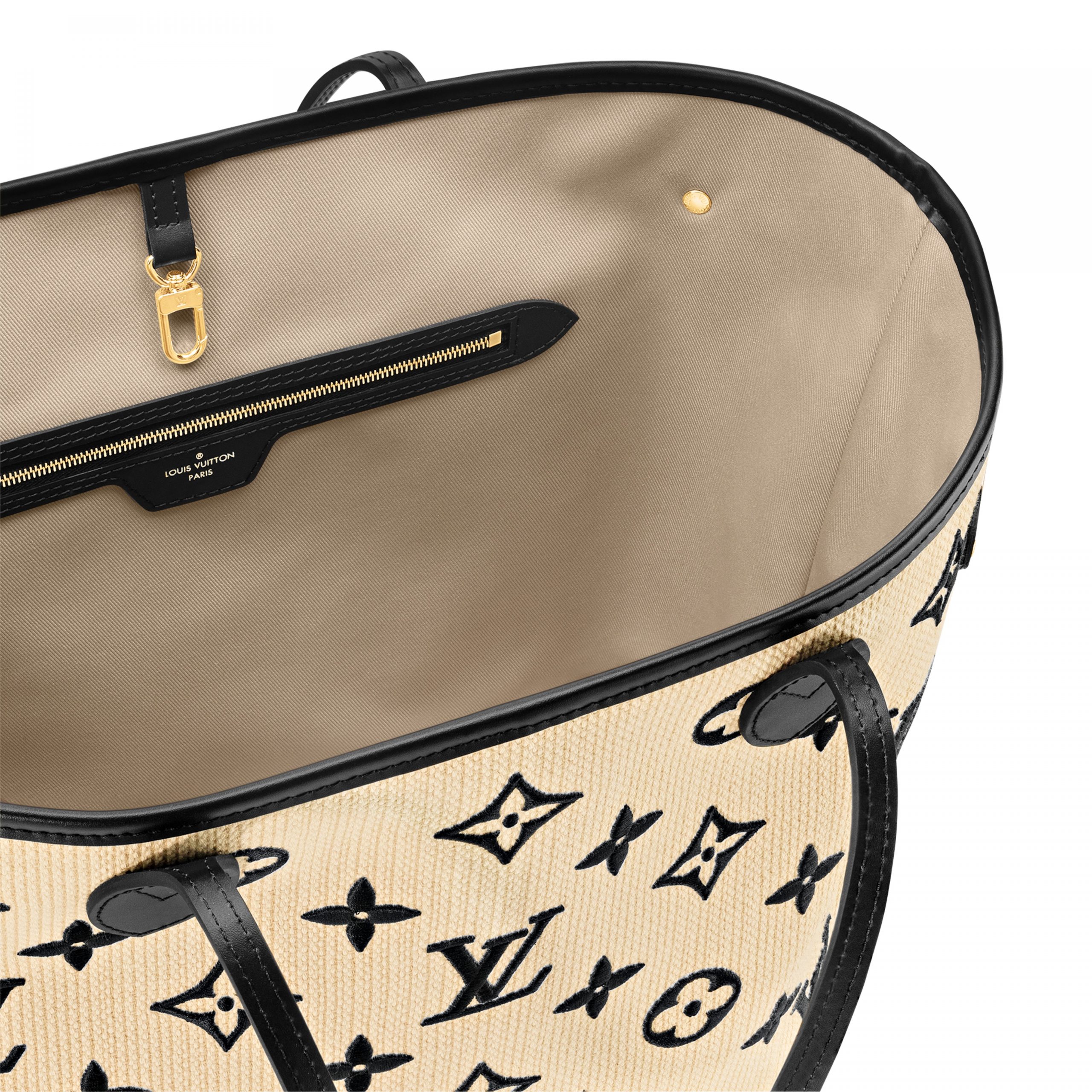 Lvlenka Louis Vuitton M22838 Neverfull MM Lotus cotton Black Beige