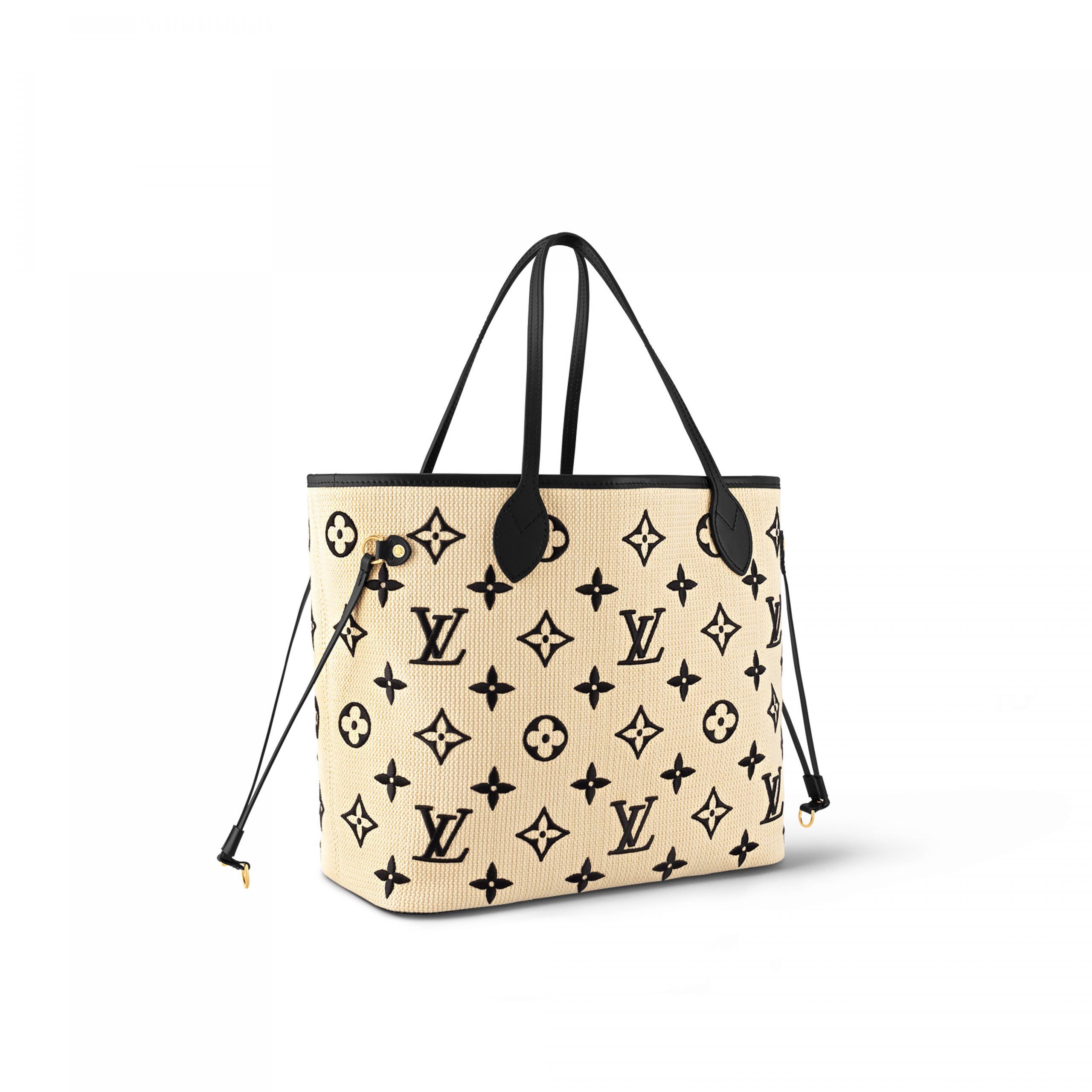 Lvlenka Louis Vuitton M22838 Neverfull MM Lotus cotton Black Beige