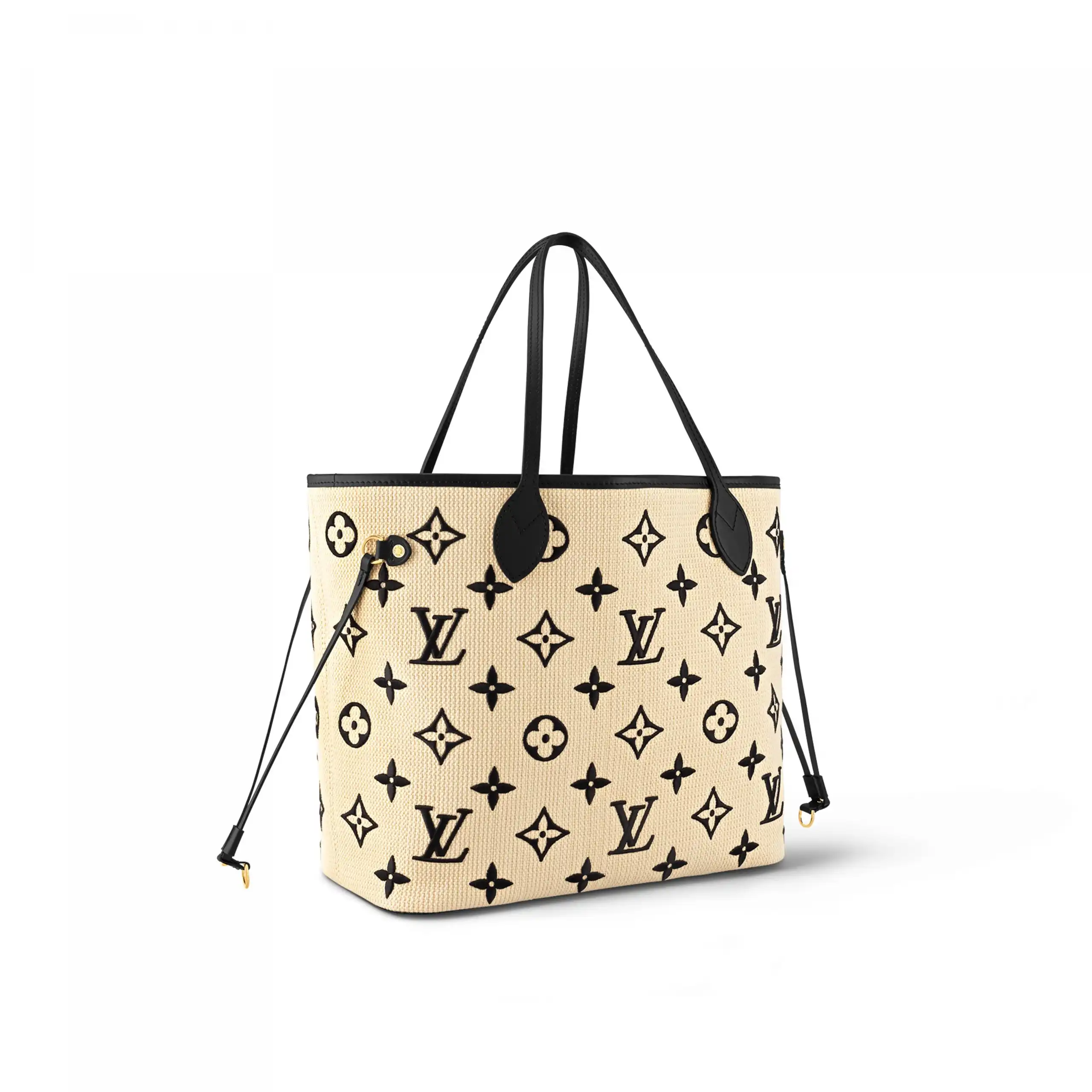 Cheap Louis Vuitton M22838 Neverfull MM Lotus cotton Black Beige