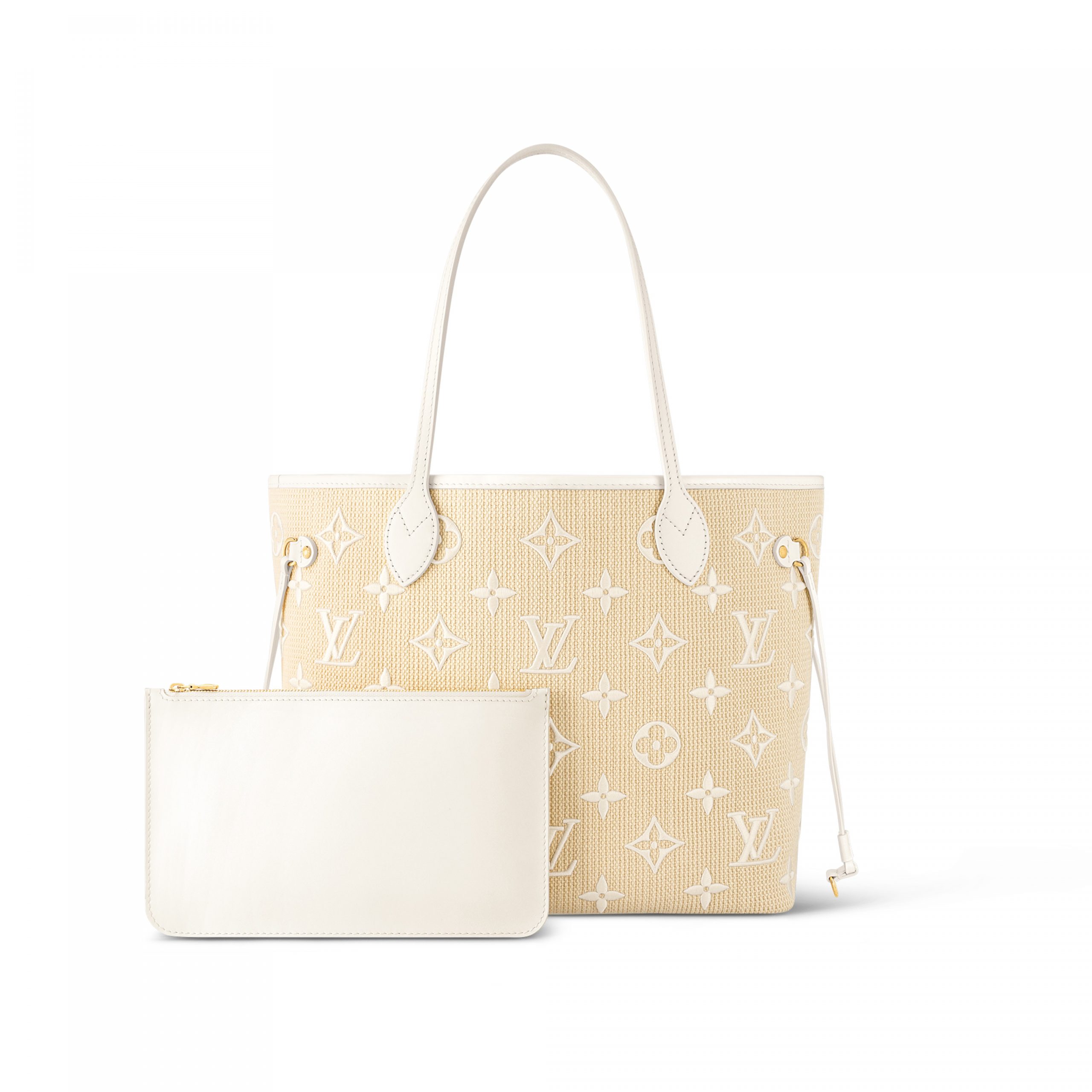 Lvlenka Louis Vuitton M22839 Neverfull MM Lotus Cotton White Beige