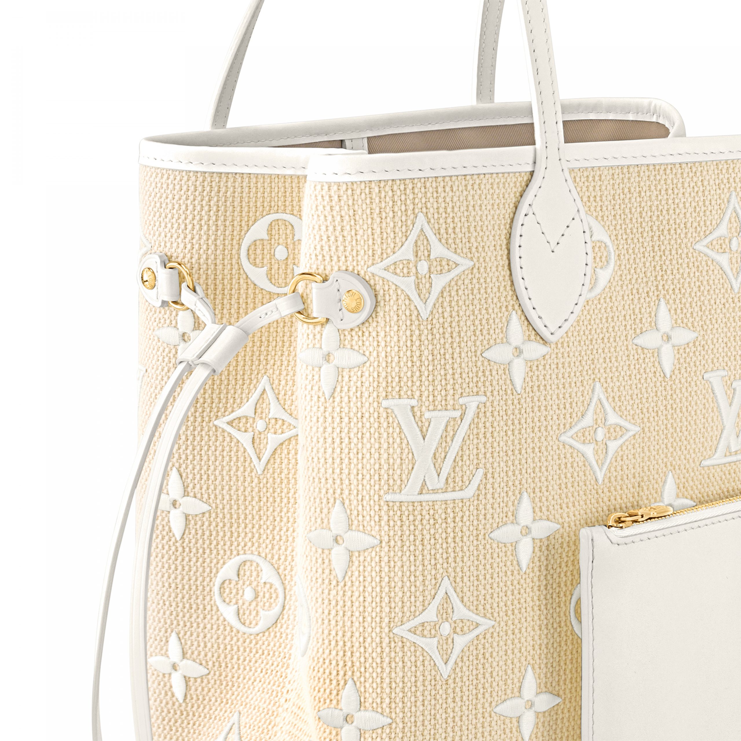 Lvlenka Louis Vuitton M22839 Neverfull MM Lotus Cotton White Beige