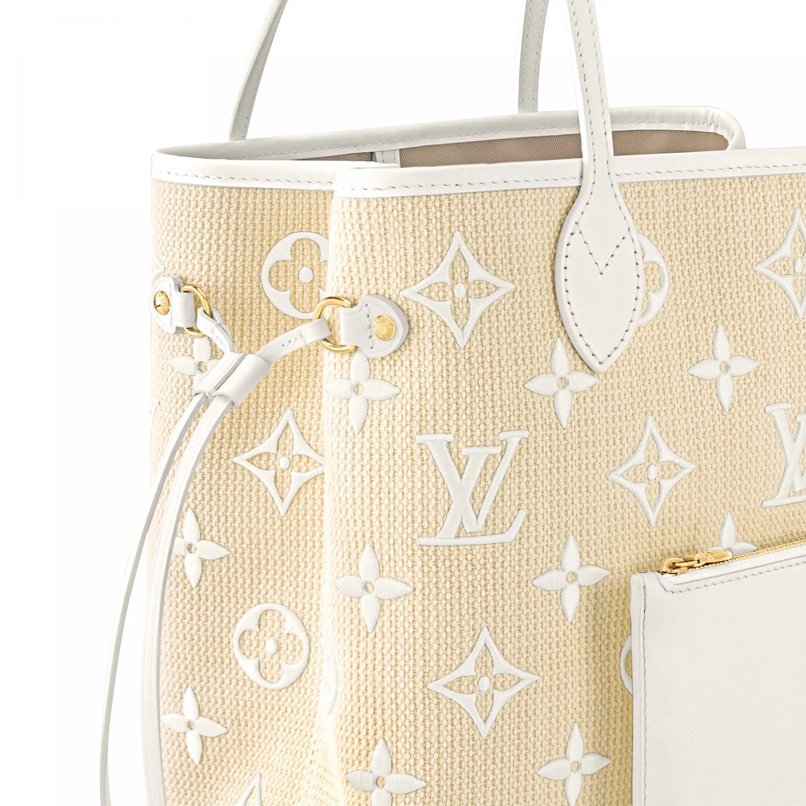 Cheap Louis Vuitton M22839 Neverfull MM Lotus Cotton White Beige