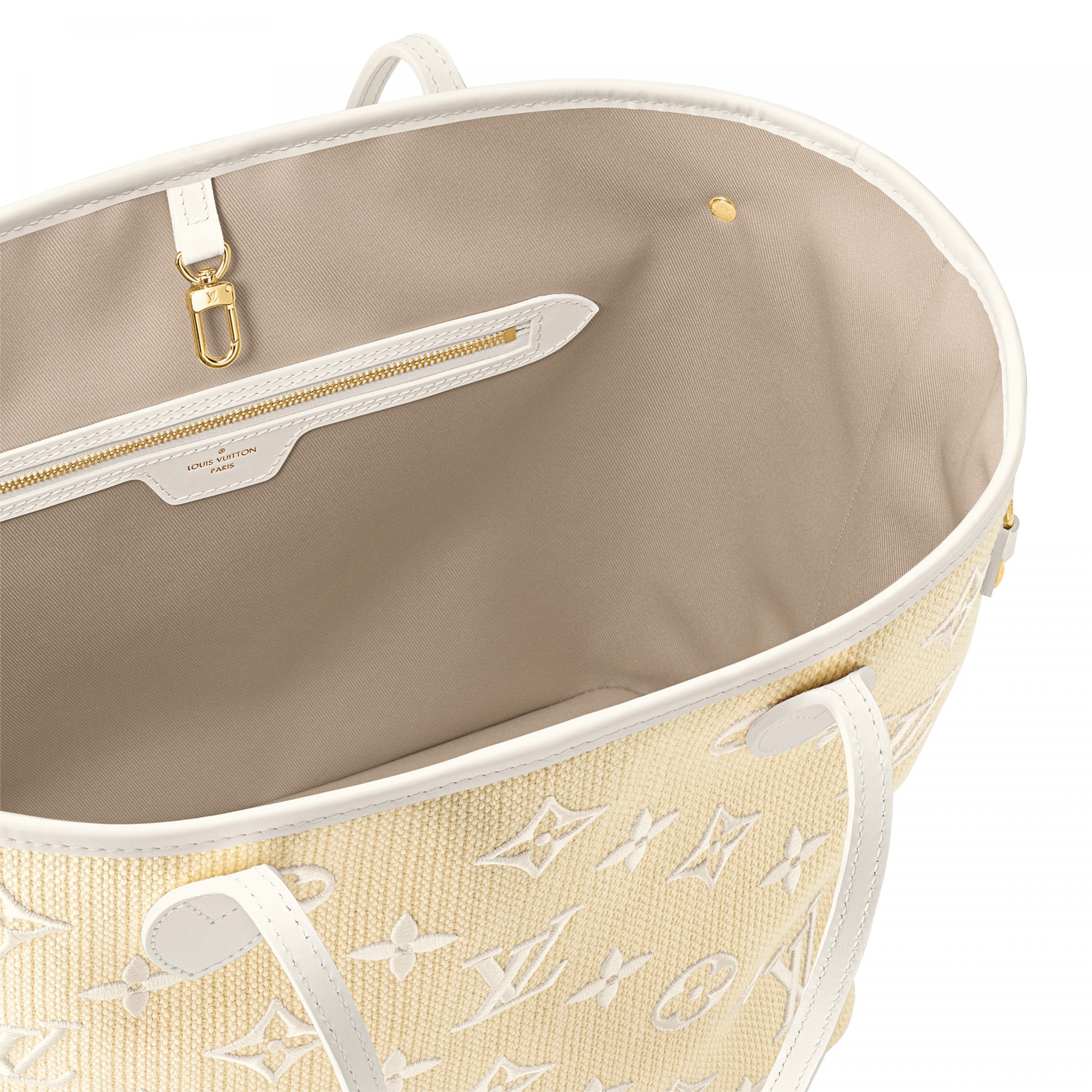 Lvlenka Louis Vuitton M22839 Neverfull MM Lotus Cotton White Beige