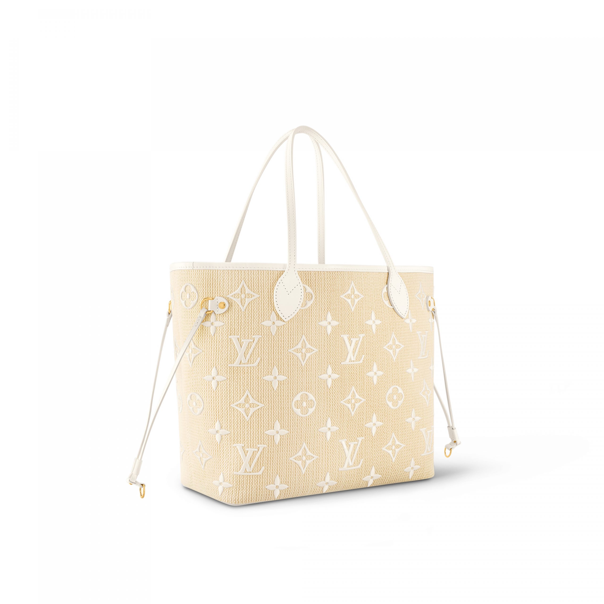 Lvlenka Louis Vuitton M22839 Neverfull MM Lotus Cotton White Beige