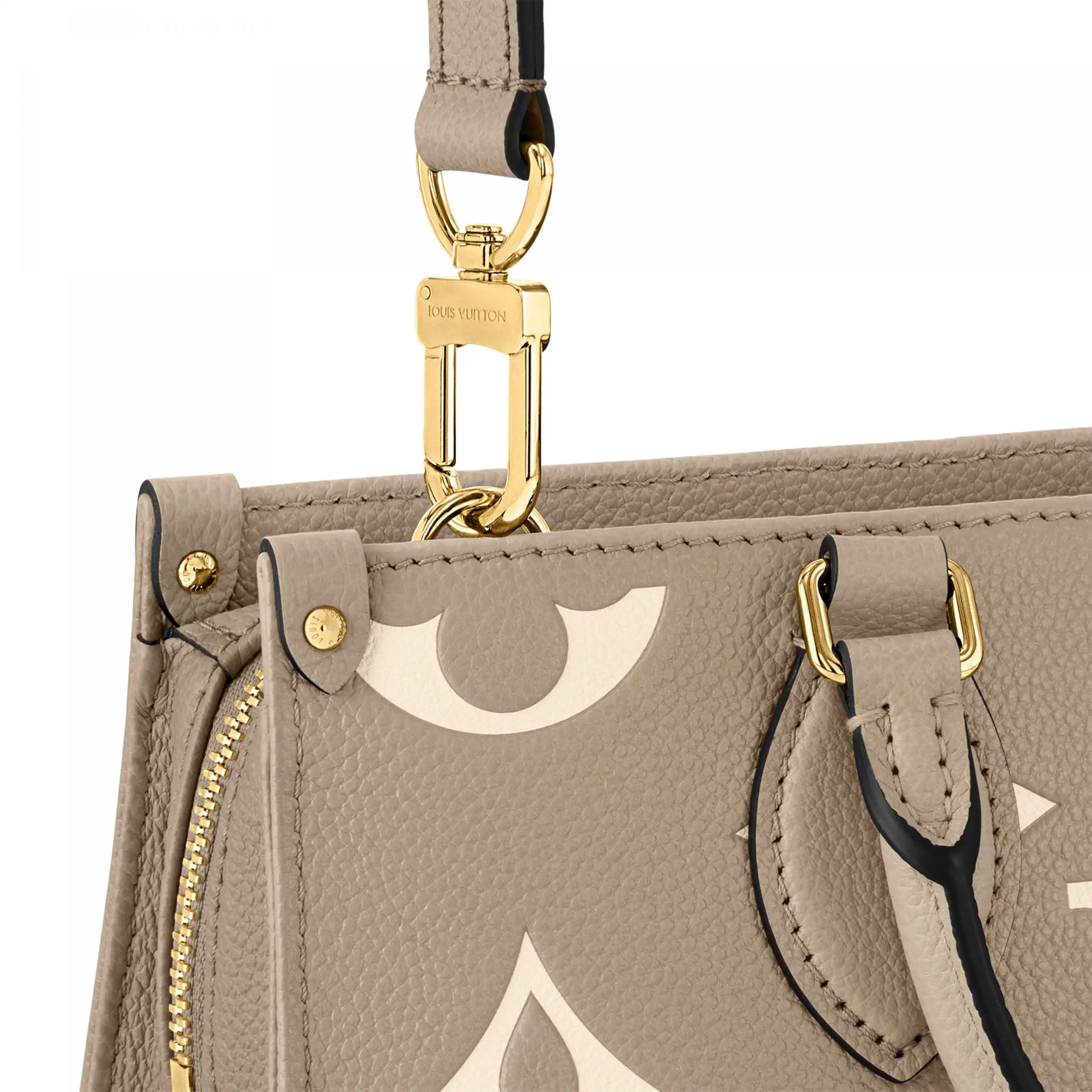 Cheap LF Louis Vuitton M23641 OnTheGo East West Dove Cream Bicolor Monogram Empreinte Leather