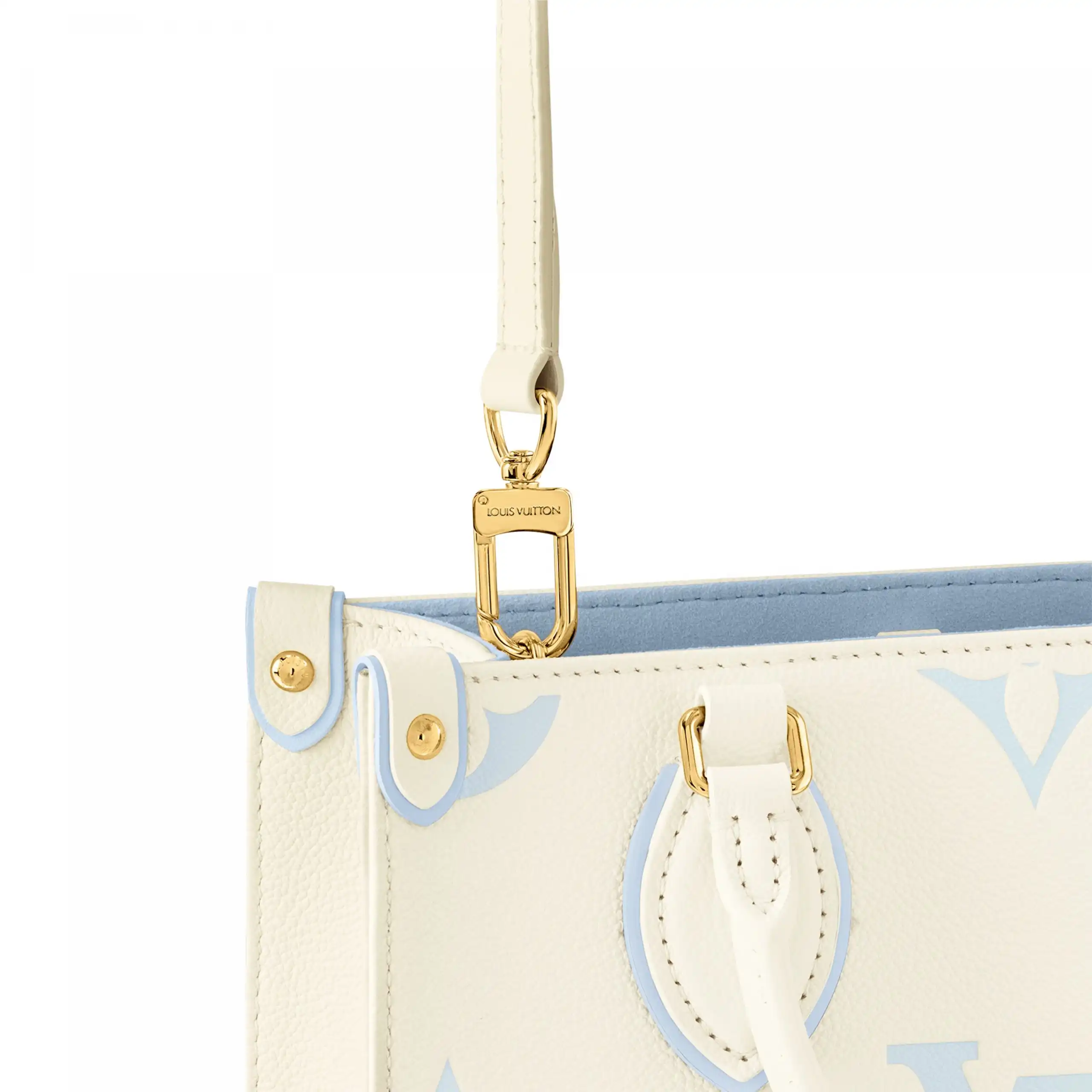 Cheap LF Louis Vuitton M46833 OnTheGo PM Latte Candy Blue