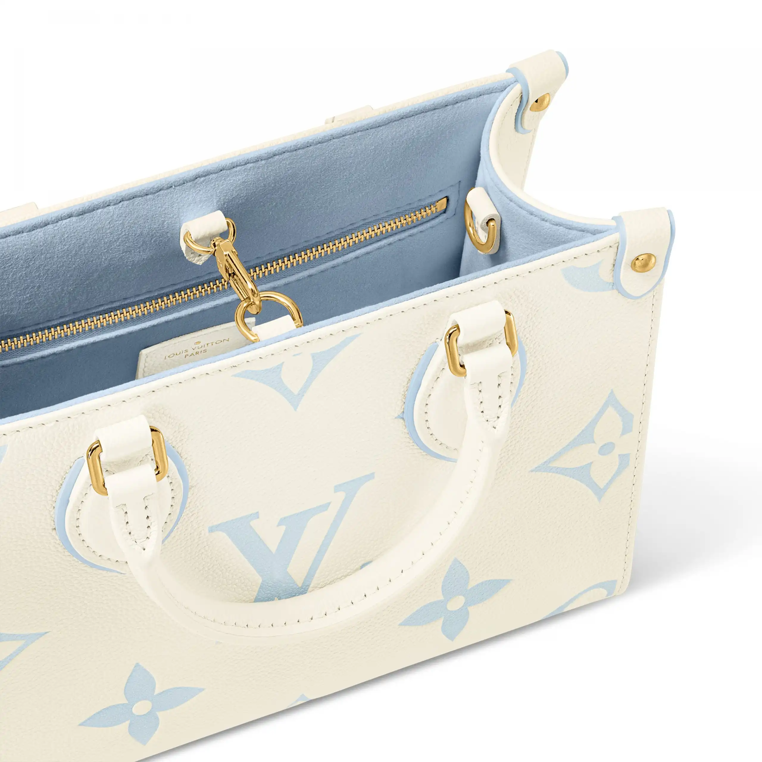 Cheap LF Louis Vuitton M46833 OnTheGo PM Latte Candy Blue