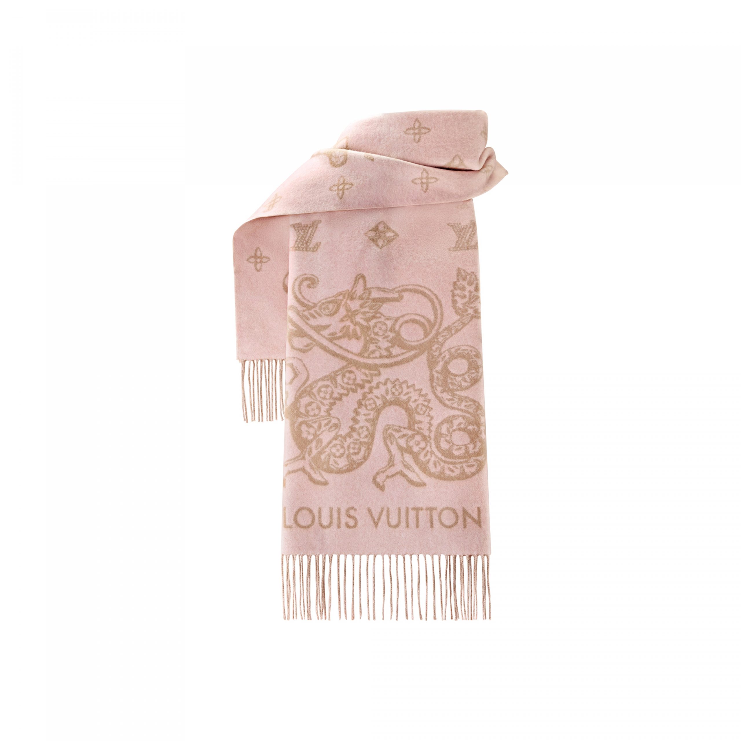 Lvlenka Louis Vuitton M79543 Pink Precious Dragon Reykjavik Scarf