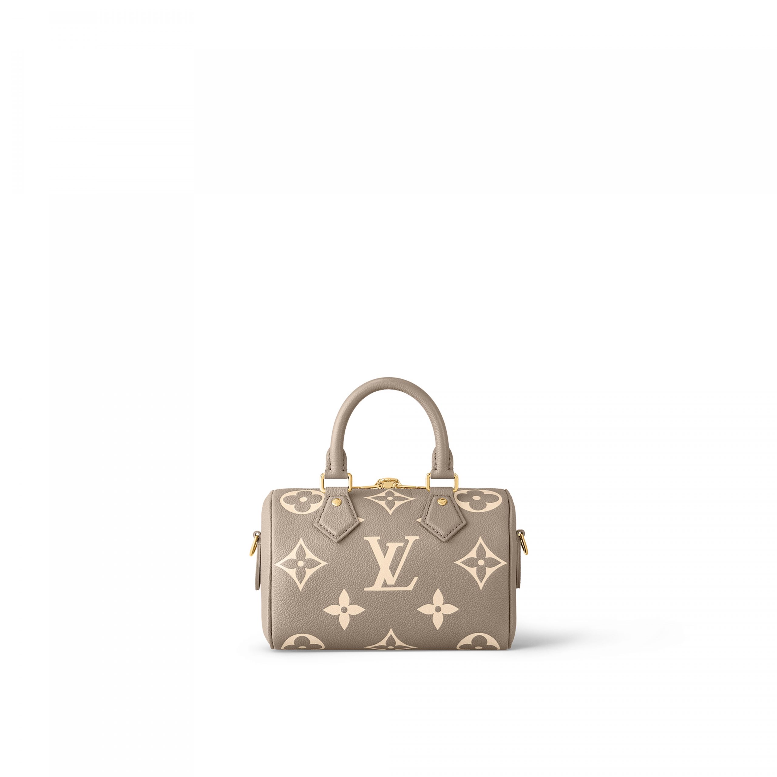 Lvlenka Louis Vuitton M46575 Speedy Bandoulière 20 Bicolor Monogram Empreinte Leather Tourterelle Gray