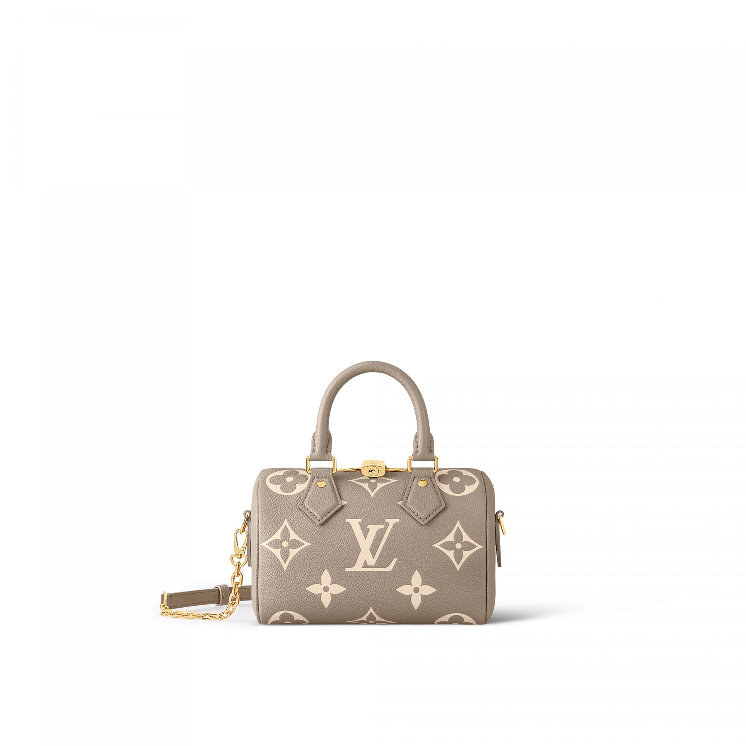 Lvlenka Louis Vuitton M46575 Speedy Bandoulière 20 Bicolor Monogram Empreinte Leather Tourterelle Gray