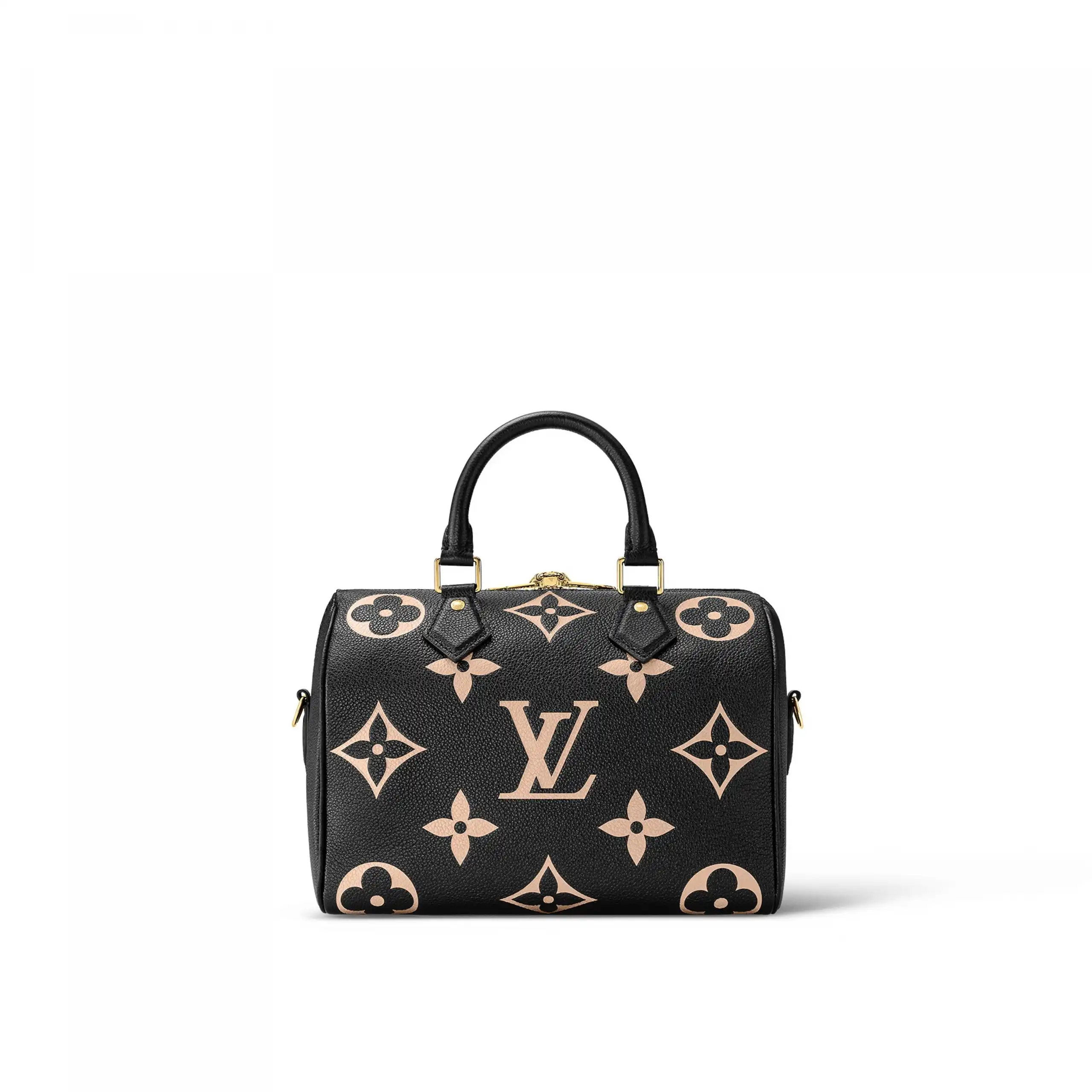 Cheap Louis Vuitton M58947 Speedy Bandoulière 25 Bicolor Monogram Empreinte Leather Black Beige