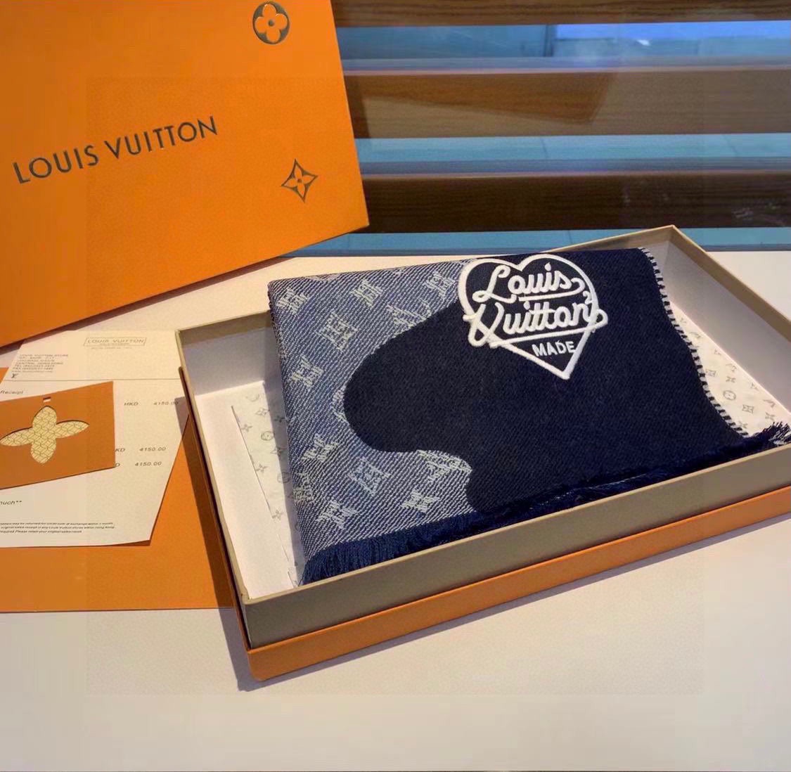 Lvlenka Louis Vuitton x Nigo MP3255 Monogram Drip Blue Scarf