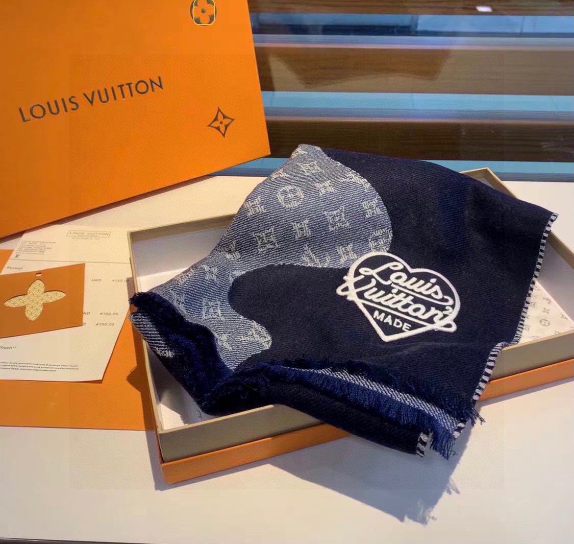 Lvlenka Louis Vuitton x Nigo MP3255 Monogram Drip Blue Scarf