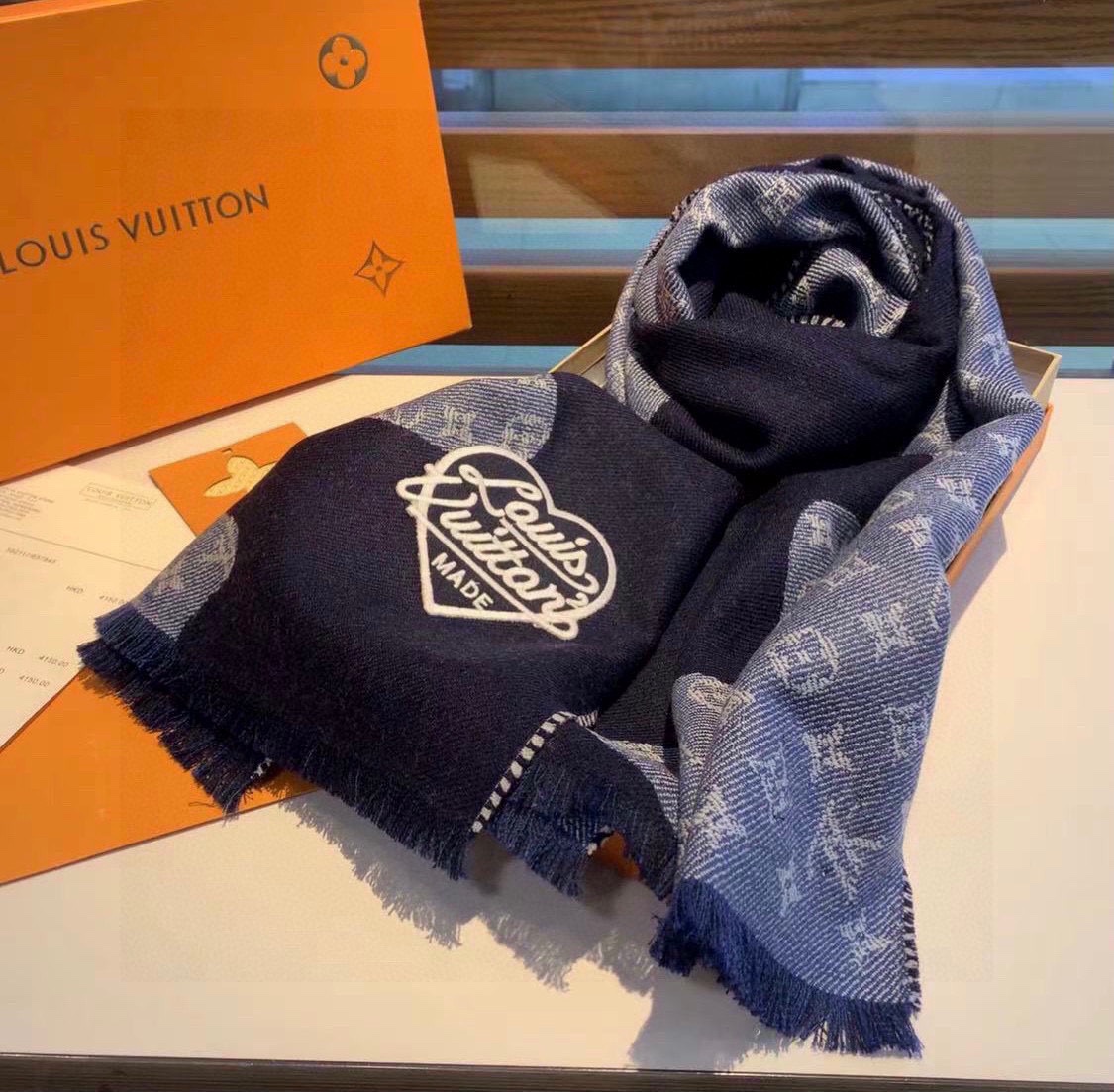 Lvlenka Louis Vuitton x Nigo MP3255 Monogram Drip Blue Scarf