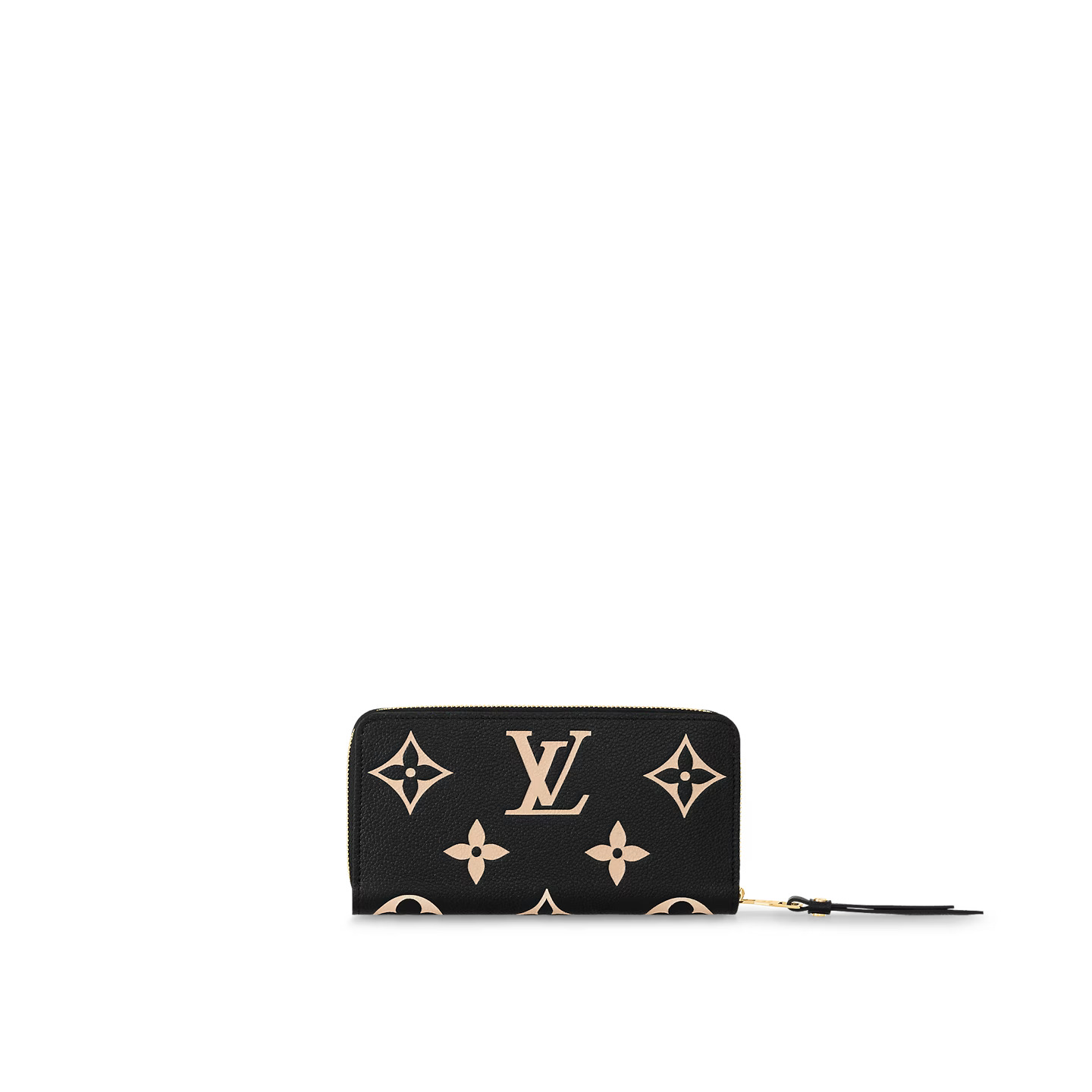 Louis Vuitton Black Beige M80481 Zippy Wallet