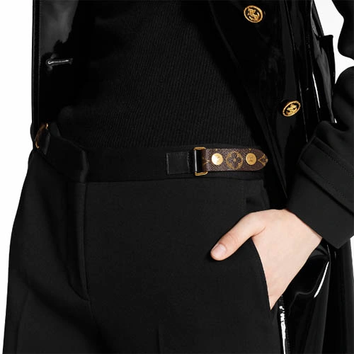 1A82IU Slim black stretchy wool trousers
