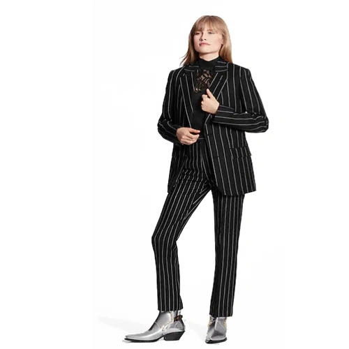 1A8BJE Straight cut pinstripe trousers