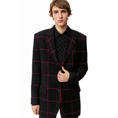 1A98G1 Window lattice plaid jacket