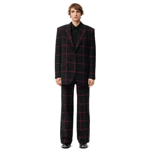 1A98G1 Window lattice plaid jacket