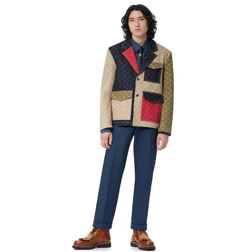 1A9GDY Color block denim jacket