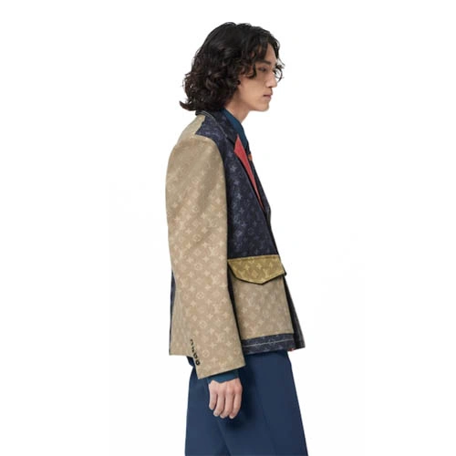 1A9GDY Color block denim jacket