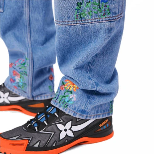 1A9GHR Floral cargo jeans