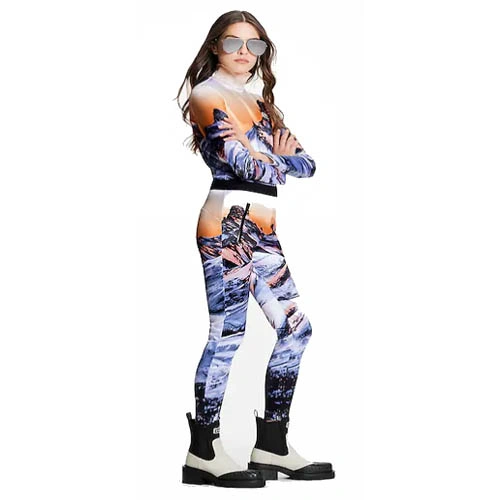 1A9NT2 Sunset Mountain patterned leggings