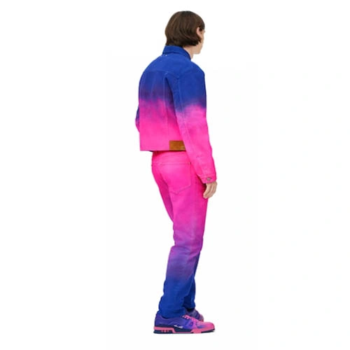 1A9T3D Gradient denim bomber jacket
