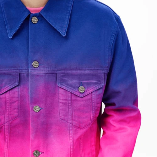 1A9T3D Gradient denim bomber jacket