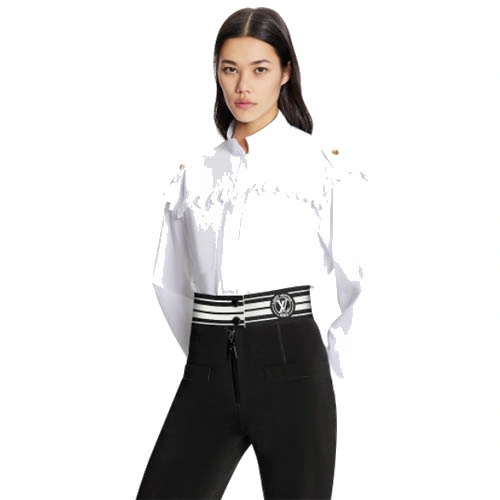 1A9WQ5 striped knitted cotton horn pants