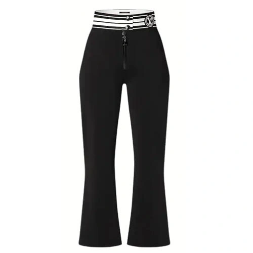 1A9WQ5 striped knitted cotton horn pants