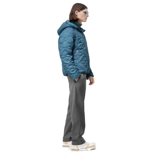 1AA4IV Floral quilted hooded jacket