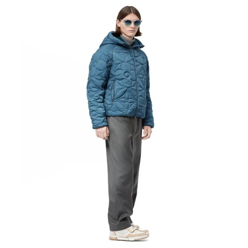 1AA4IV Floral quilted hooded jacket