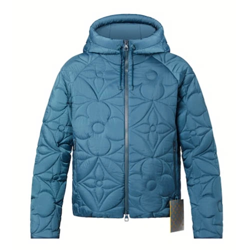 1AA4IV Floral quilted hooded jacket