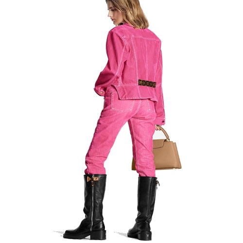 1AA8H7 POP PINK STRAIGHT CUT JEANS