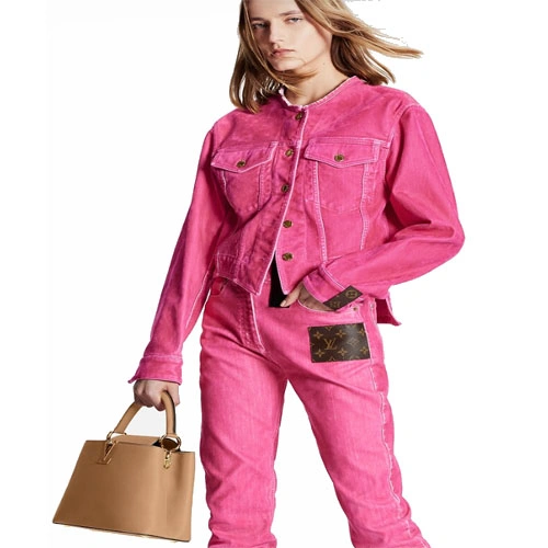 1AA8H7 POP PINK STRAIGHT CUT JEANS