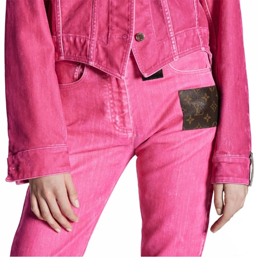 1AA8H7 POP PINK STRAIGHT CUT JEANS