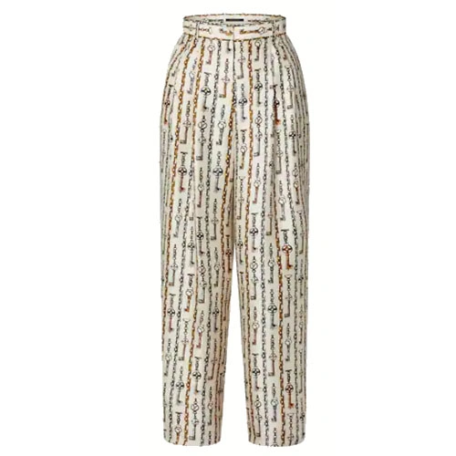 1AA8U2 CHAIN PRINT WIDE-LEG PANTS