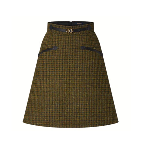 1AA9GR HOUNDSTOOTH A-LINE SKIRT