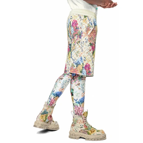 1AAGW8 LV floral patterned jacquard shorts