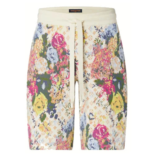 1AAGW8 LV floral patterned jacquard shorts