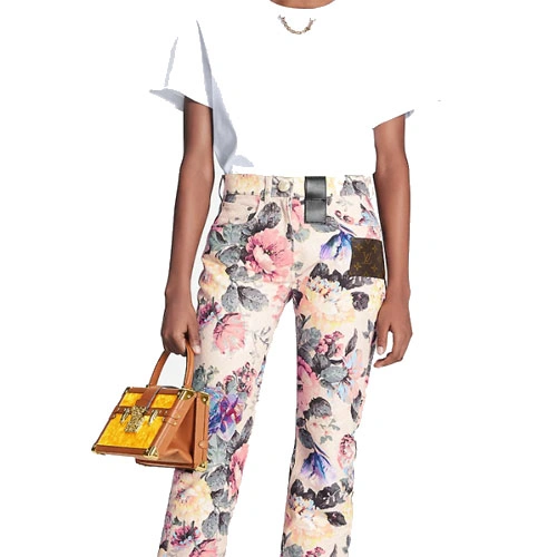 1AALDY  FLOWER STRAIGHT CUT JEANS