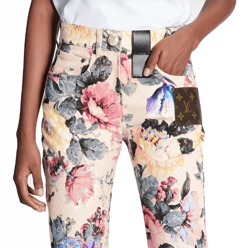 1AALDY  FLOWER STRAIGHT CUT JEANS